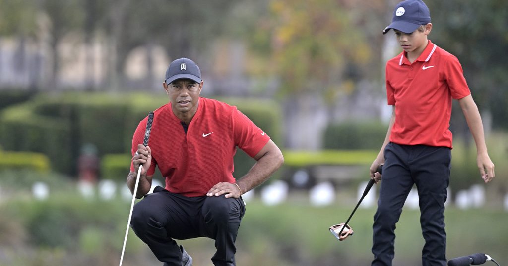 Tiger Woods con figlio