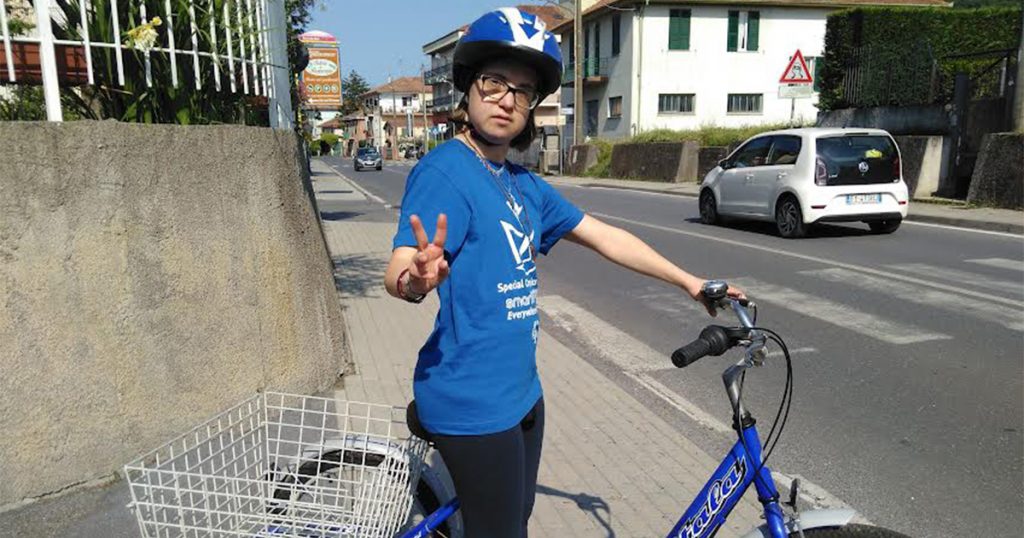 Letizia in bicicletta