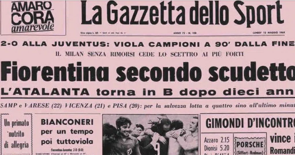Gazzetta dello Sport scudetto Fiorentina